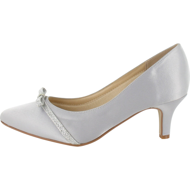 Karola | Light Grey Silver Almond Toe Court Shoe | Lexus Collection ...