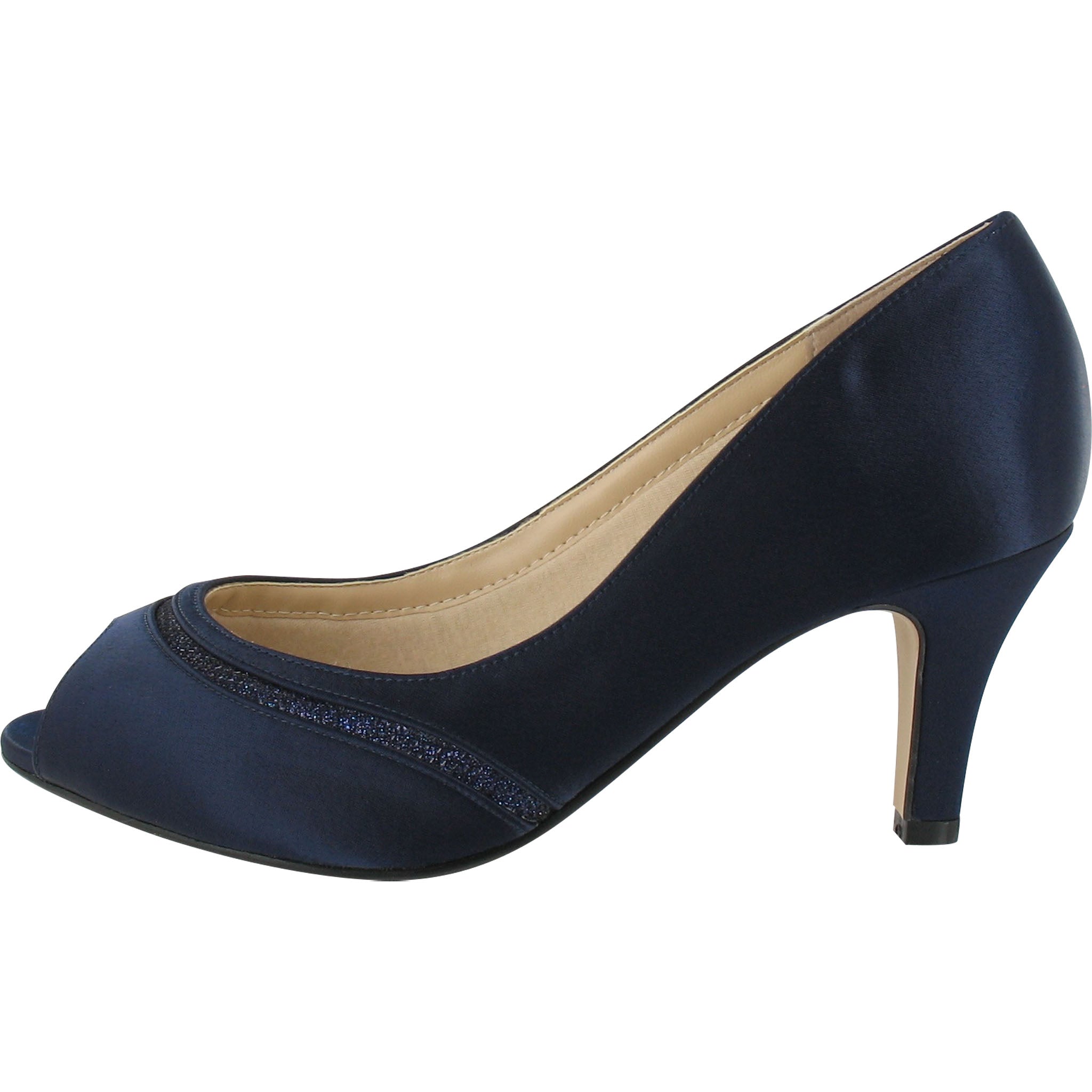 Heidi Navy Mid Heel Peep Toe Shoe Lexus Collection – Lexus