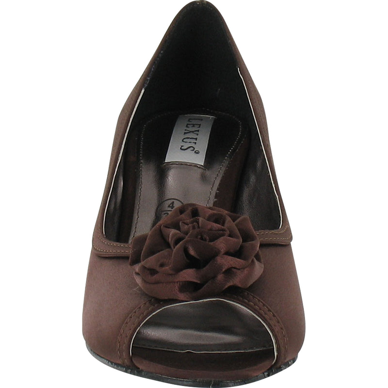 Claudia Brown Peep Toe Flower Shoe Lexus Collection – Lexus
